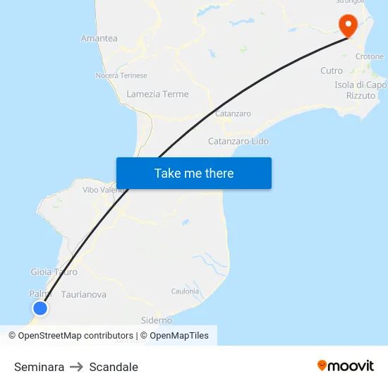 Seminara to Scandale map