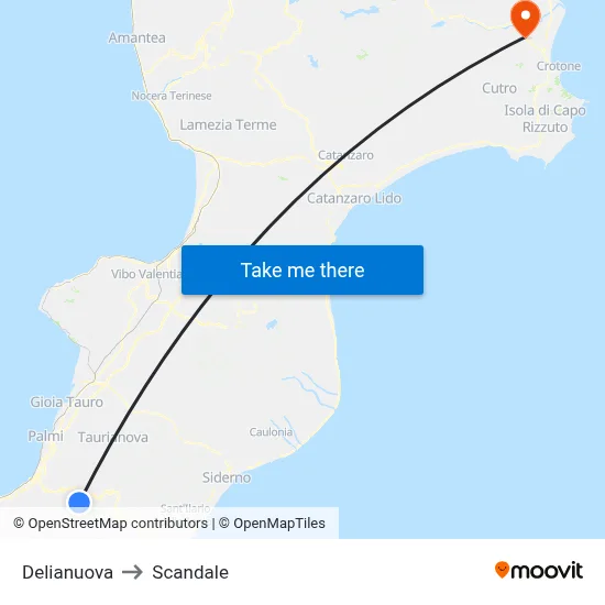Delianuova to Scandale map