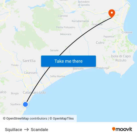 Squillace to Scandale map