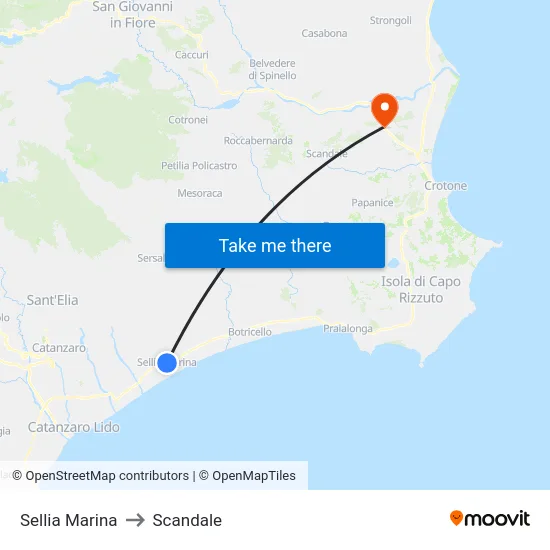 Sellia Marina to Scandale map