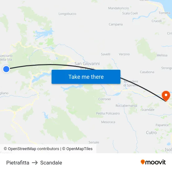 Pietrafitta to Scandale map