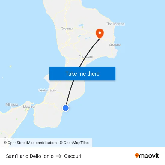 Sant'Ilario Dello Ionio to Caccuri map
