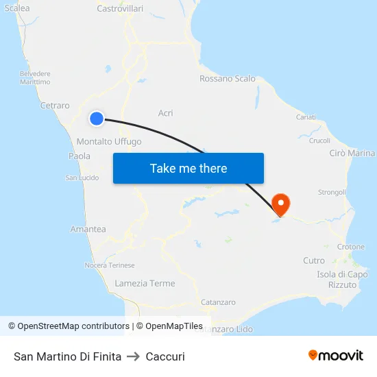 San Martino Di Finita to Caccuri map