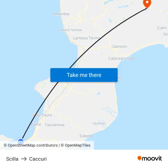 Scilla to Caccuri map