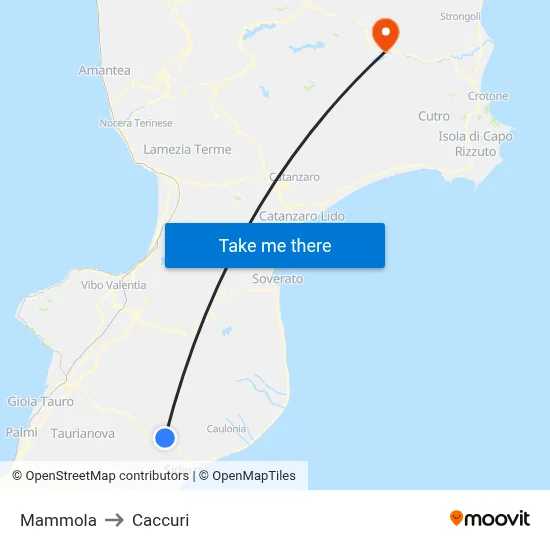 Mammola to Caccuri map