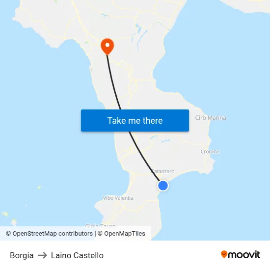 Borgia to Laino Castello map