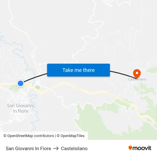 San Giovanni In Fiore to Castelsilano map