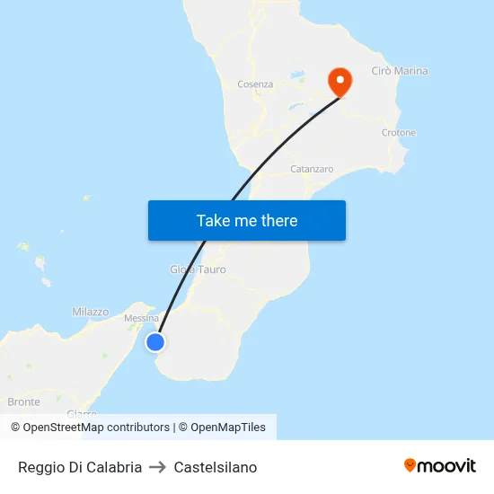 Reggio Di Calabria to Castelsilano map