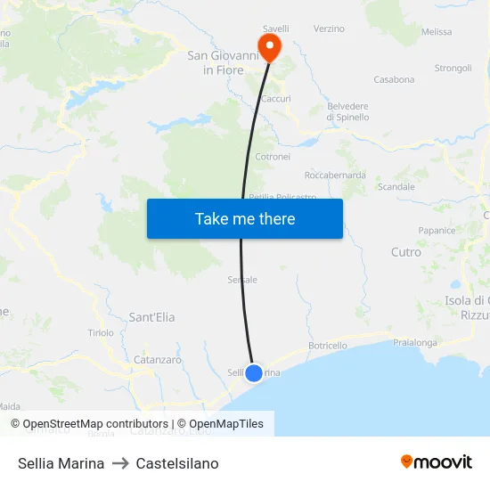Sellia Marina to Castelsilano map