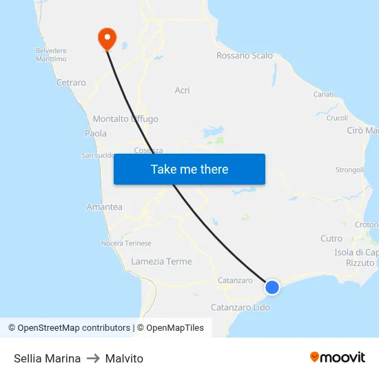 Sellia Marina to Malvito map