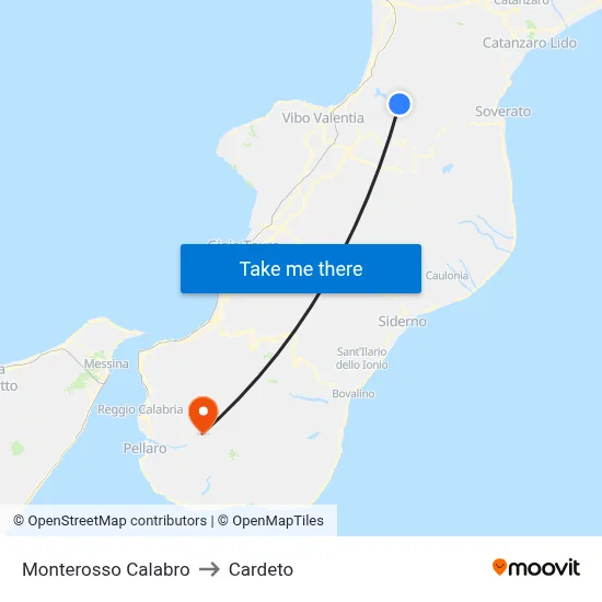Monterosso Calabro to Cardeto map