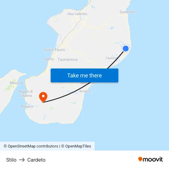 Stilo to Cardeto map