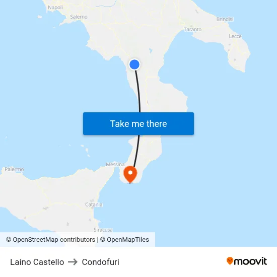 Laino Castello to Condofuri map
