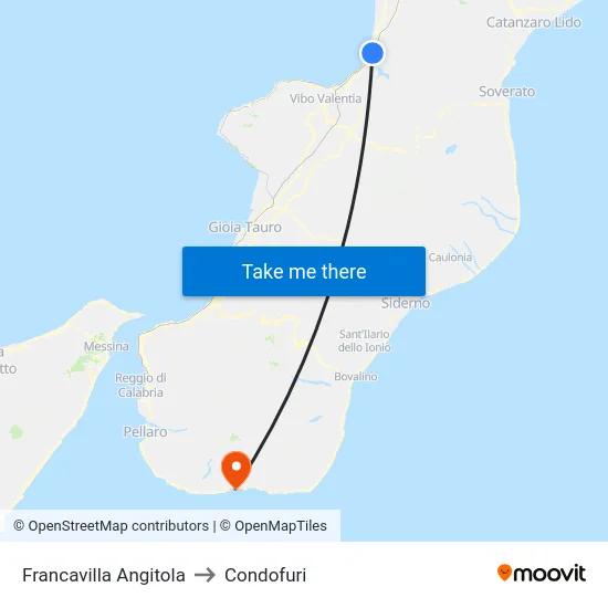 Francavilla Angitola to Condofuri map