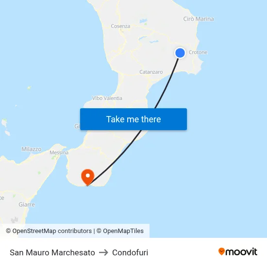 San Mauro Marchesato to Condofuri map