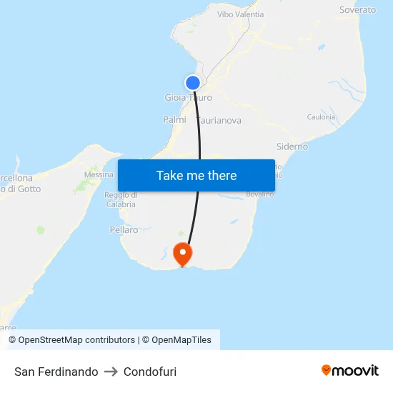 San Ferdinando to Condofuri map