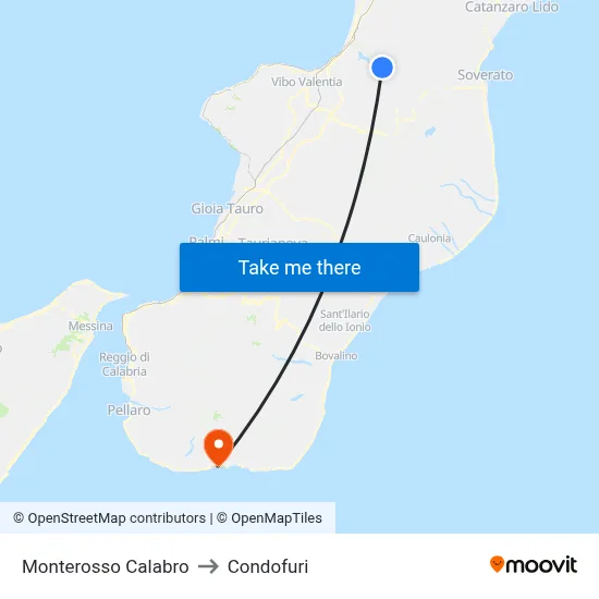 Monterosso Calabro to Condofuri map