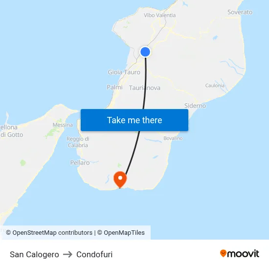 San Calogero to Condofuri map