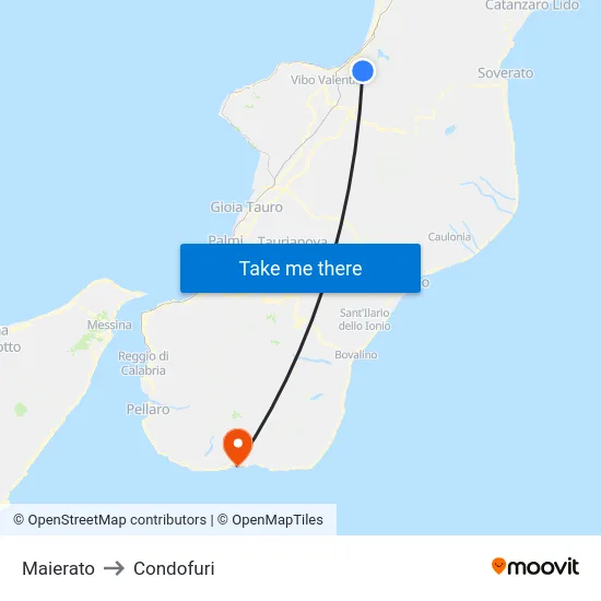 Maierato to Condofuri map