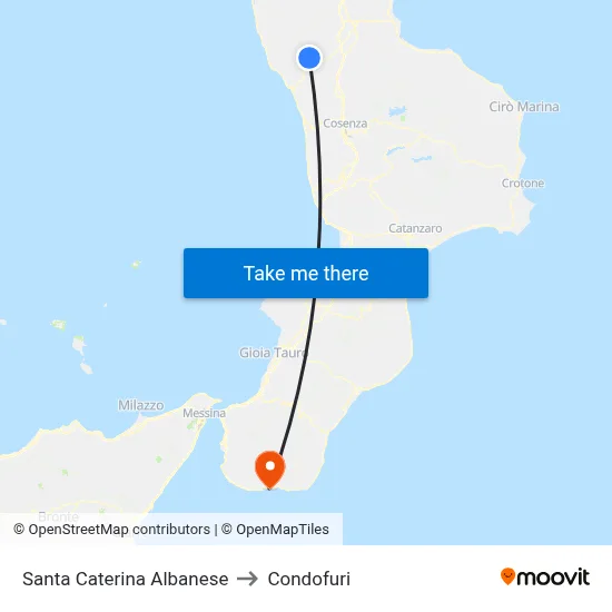 Santa Caterina Albanese to Condofuri map