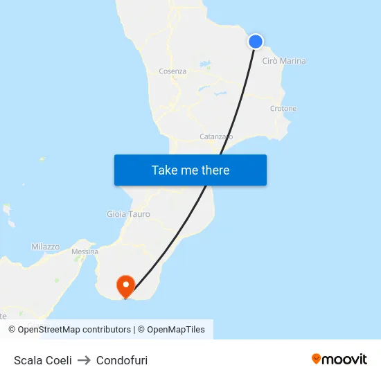 Scala Coeli to Condofuri map