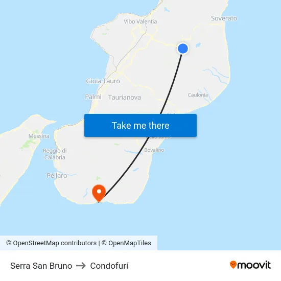 Serra San Bruno to Condofuri map