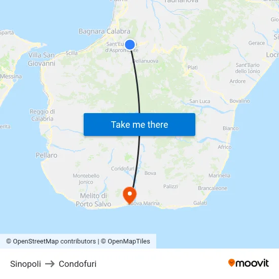Sinopoli to Condofuri map