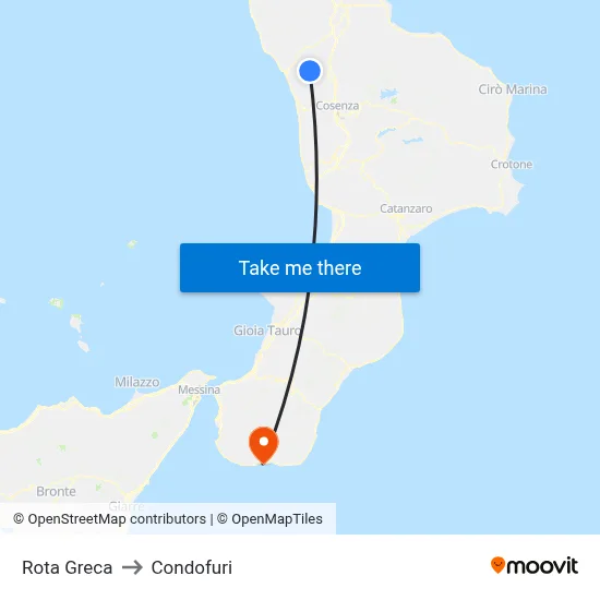 Rota Greca to Condofuri map
