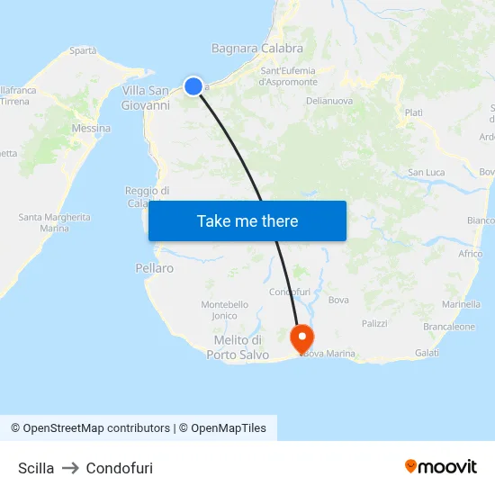 Scilla to Condofuri map