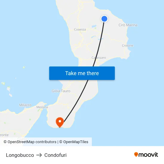 Longobucco to Condofuri map