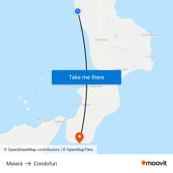 Maierà to Condofuri map