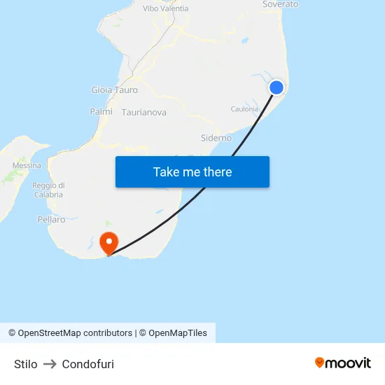 Stilo to Condofuri map