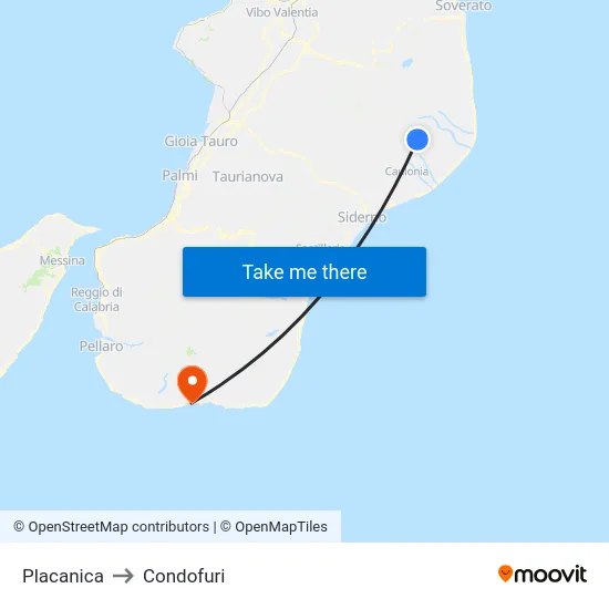 Placanica to Condofuri map