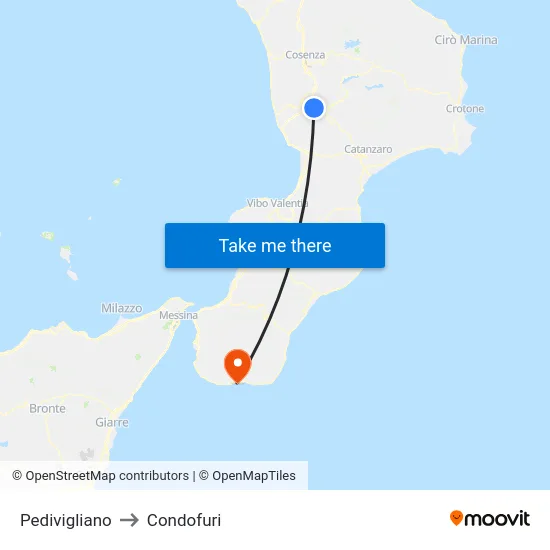 Pedivigliano to Condofuri map