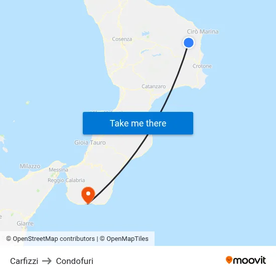 Carfizzi to Condofuri map