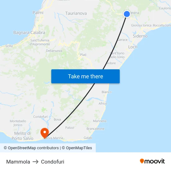 Mammola to Condofuri map