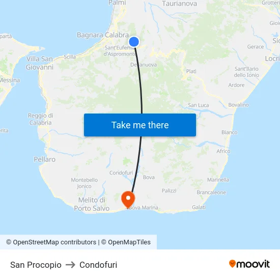 San Procopio to Condofuri map