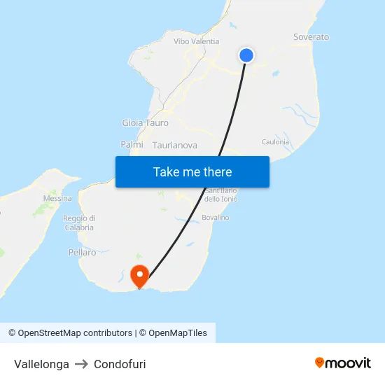 Vallelonga to Condofuri map