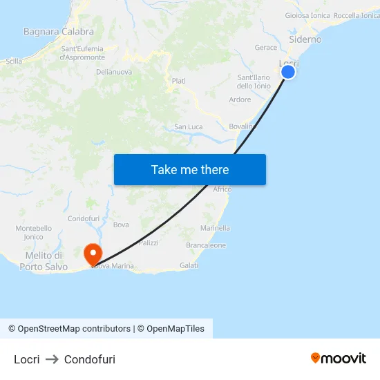 Locri to Condofuri map
