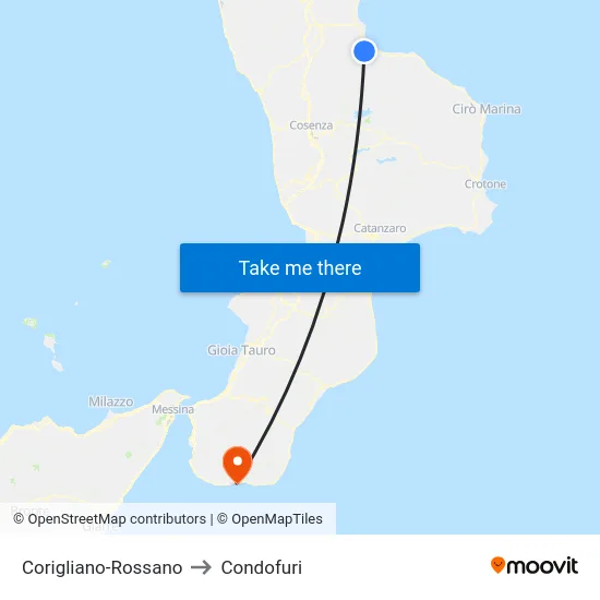 Corigliano-Rossano to Condofuri map