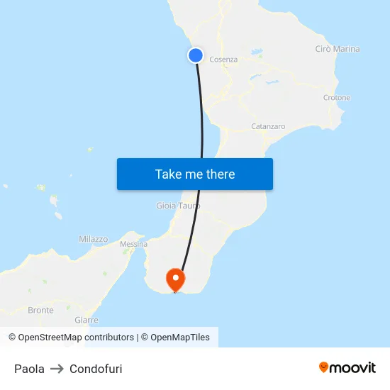 Paola to Condofuri map