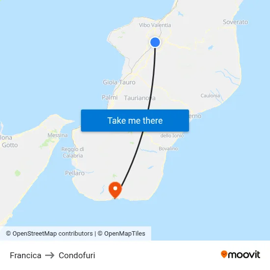 Francica to Condofuri map