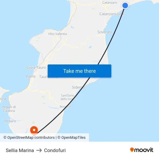 Sellia Marina to Condofuri map