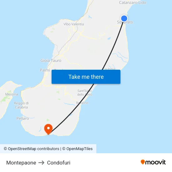 Montepaone to Condofuri map