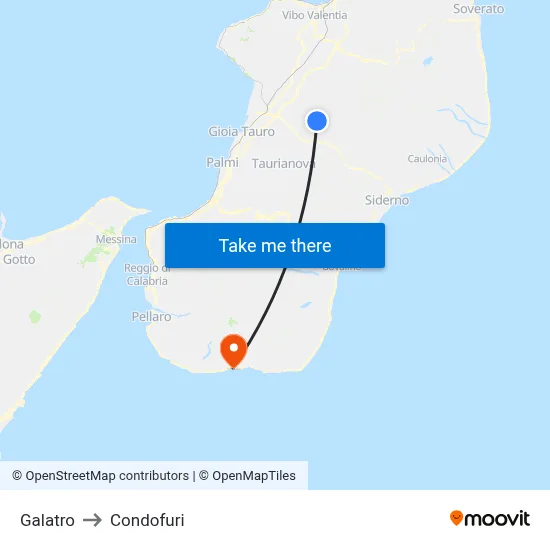 Galatro to Condofuri map