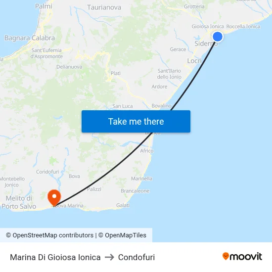 Marina Di Gioiosa Ionica to Condofuri map