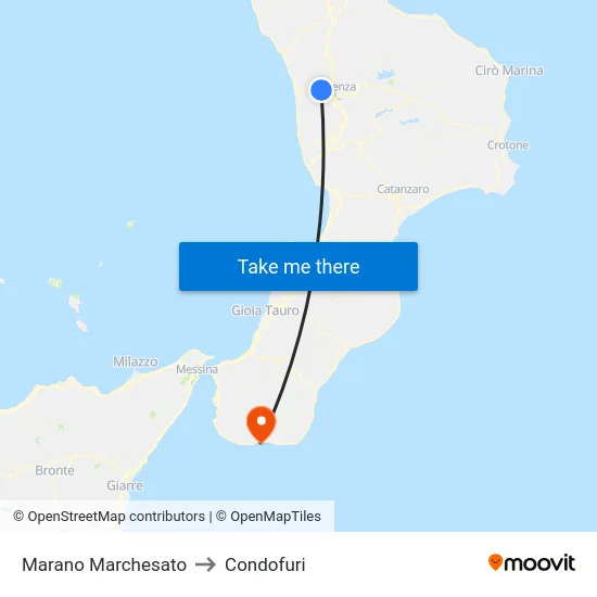 Marano Marchesato to Condofuri map
