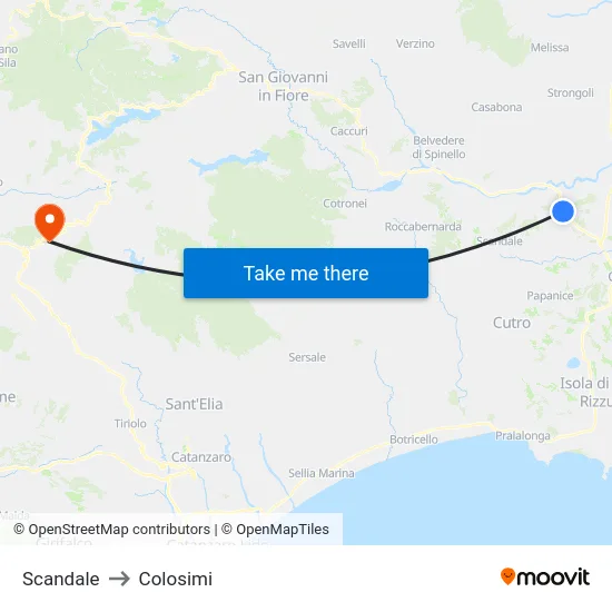 Scandale to Colosimi map