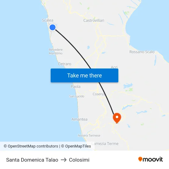 Santa Domenica Talao to Colosimi map