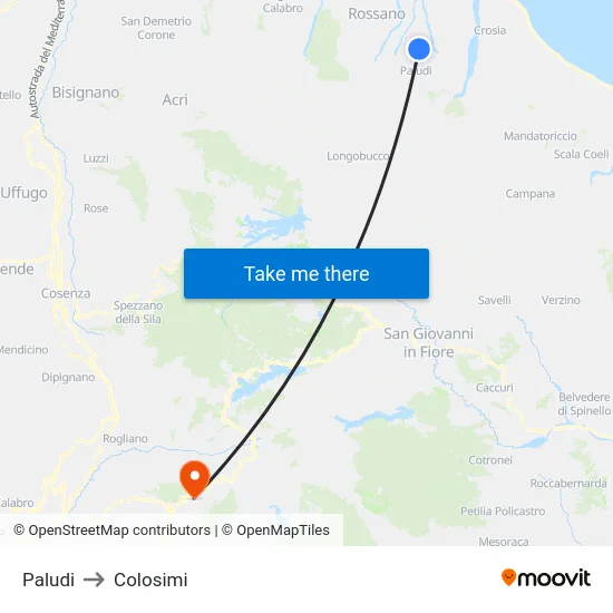 Paludi to Colosimi map